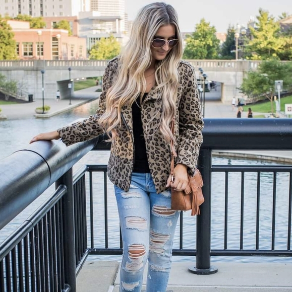 Leopard Moto Jacket Size Small - Picture 8 of 9